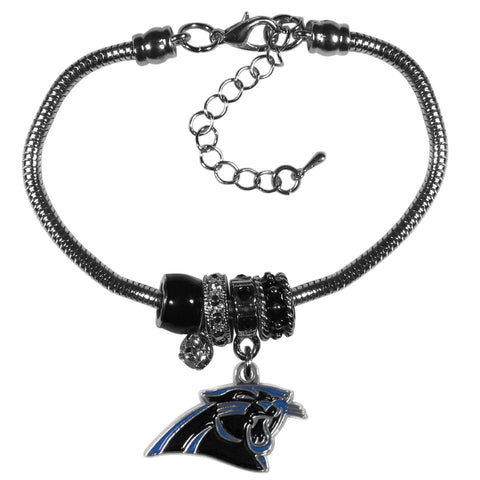 Carolina Panthers Euro Bead Bracelet