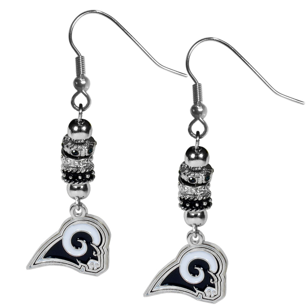 Los Angeles Rams Fan Bead Dangle Earrings