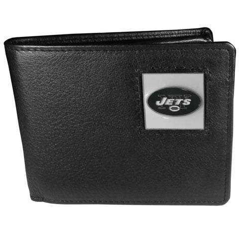 New York Jets   Leather Bi fold Wallet Packaged in Gift Box 