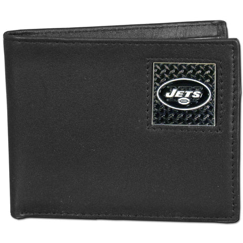New York Jets   Gridiron Leather Bi fold Wallet Packaged in Gift Box 
