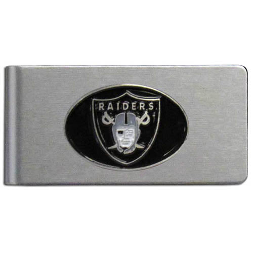 Oakland Raiders   Brushed Metal Money Clip 