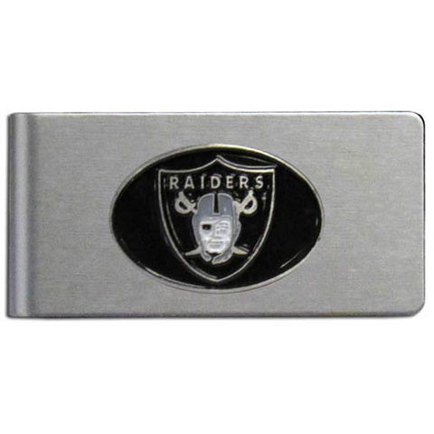 Oakland Raiders   Brushed Metal Money Clip 