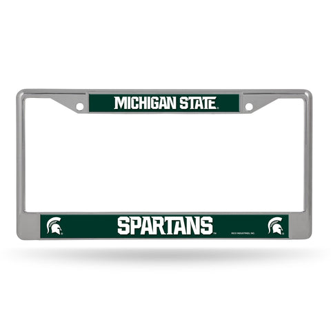 Michigan State Spartans License Plate Frame Chrome Printed Insert
