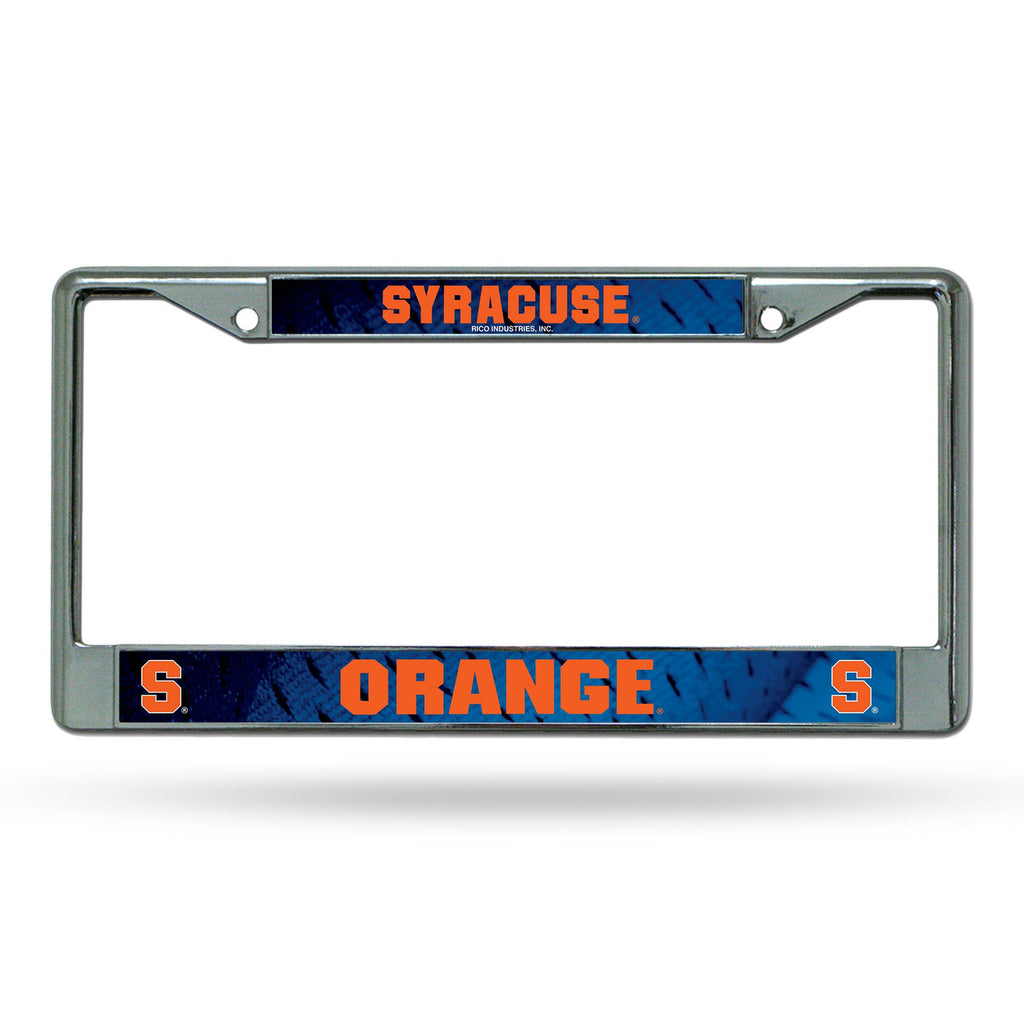 Syracuse Orangemen License Plate Frame Chrome Printed Insert