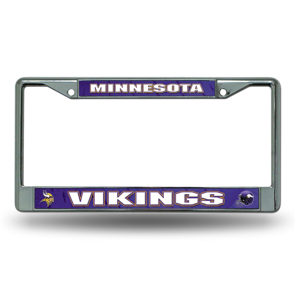 Minnesota Vikings License Plate Frame Chrome Printed Insert