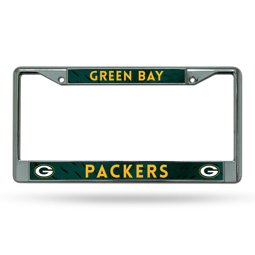 Green Bay Packers s License Plate Frame Chrome Printed Insert