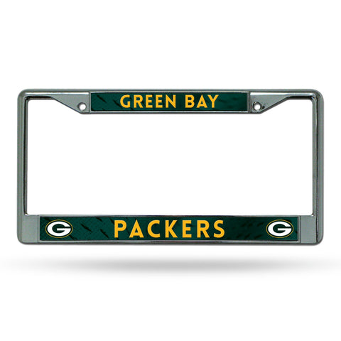 Green Bay Packers s License Plate Frame Chrome Printed Insert