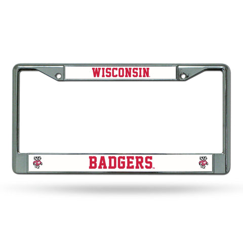 Wisconsin Badgers License Frame - Chrome
