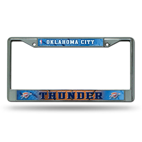 Oklahoma City Thunder License Plate Frame Chrome Printed Insert