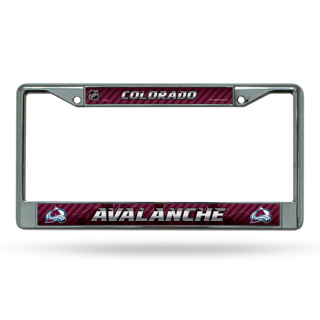 Colorado Avalanche License Plate Frame Chrome Printed Insert