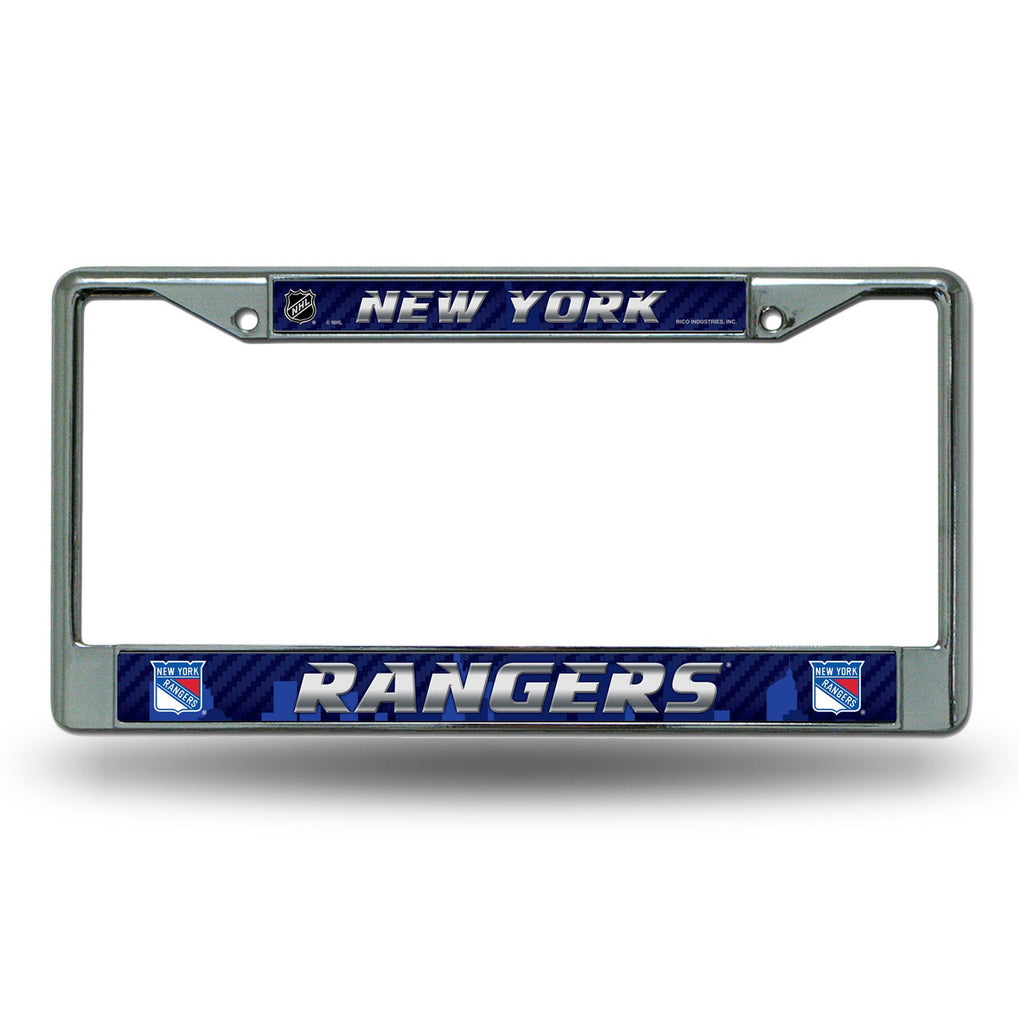 New York Rangers License Plate Frame Chrome Printed Insert