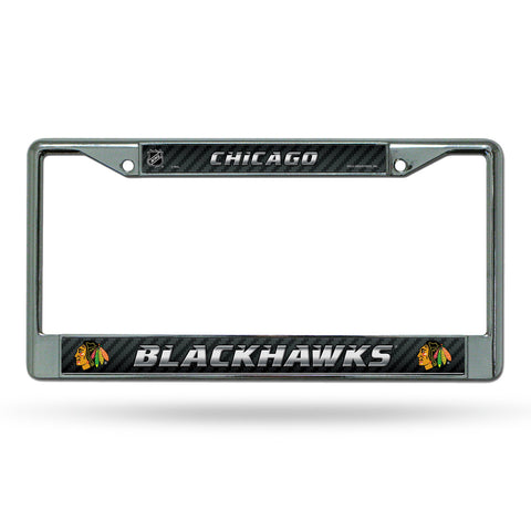 Chicago Blackhawks License Plate Frame Chrome Printed Insert
