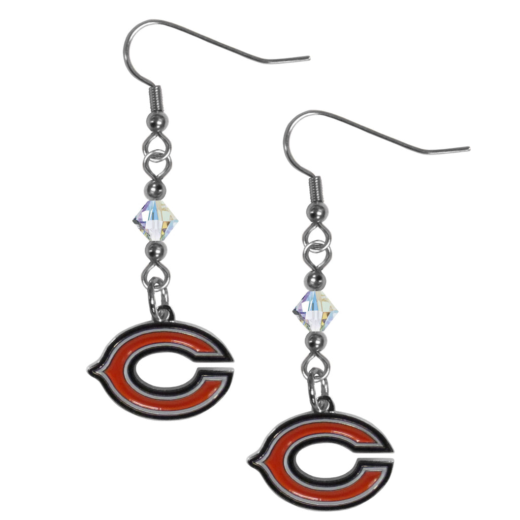 Chicago Bears Crystal Earrings - Dangle Style