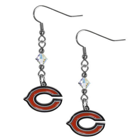 Chicago Bears Crystal Earrings - Dangle Style