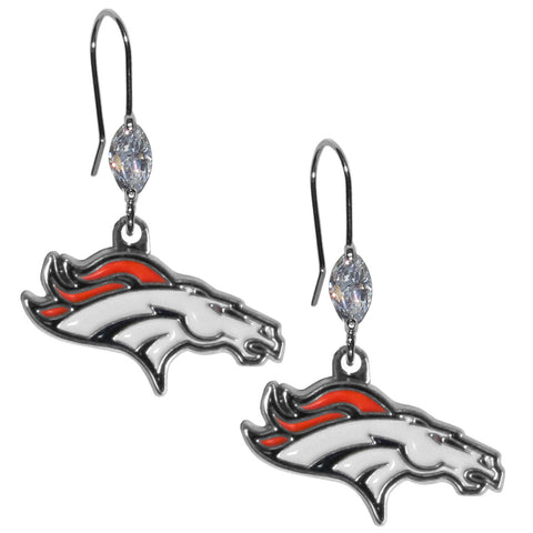 Denver Broncos Crystal Earrings - Dangle Style