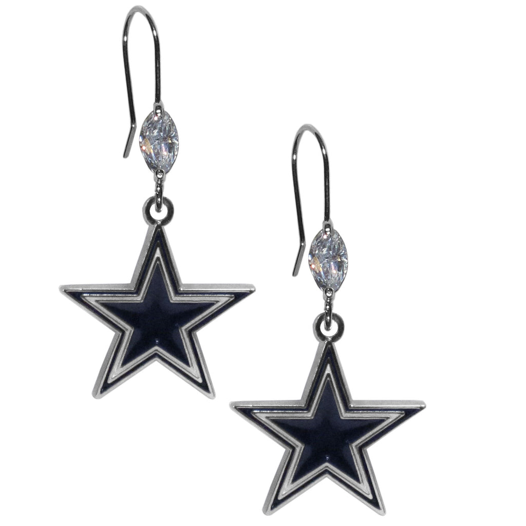 Dallas Cowboys Crystal Earrings - Dangle Style