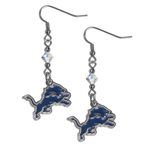 Detroit Lions Crystal Earrings - Dangle Style
