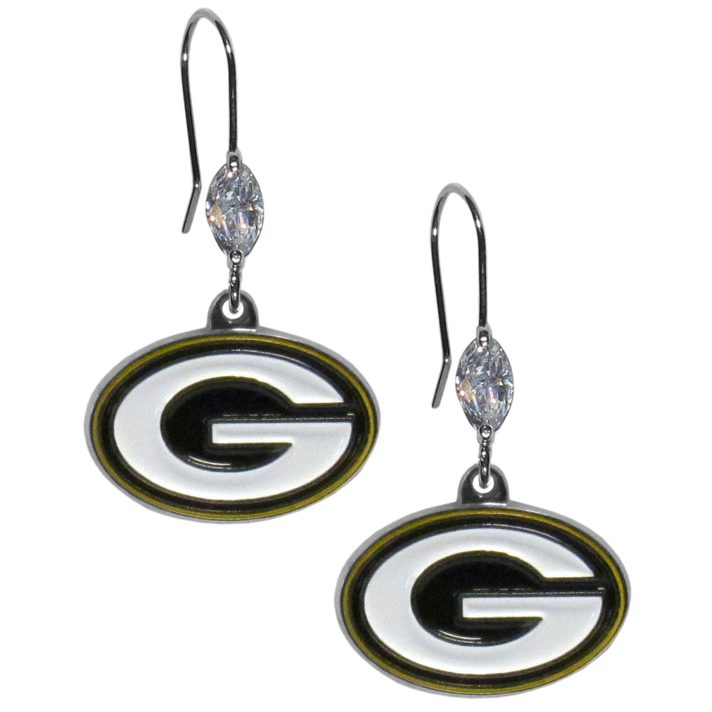 Green Bay Packers Crystal Dangle Earrings