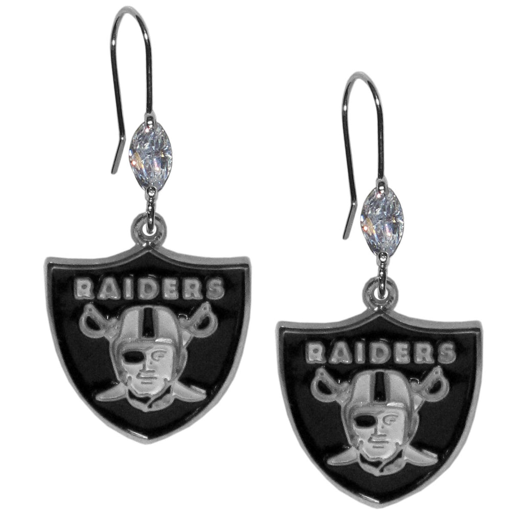 Oakland Raiders Crystal Dangle Earrings