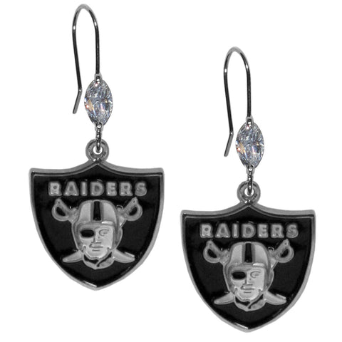 Oakland Raiders Crystal Earrings - Dangle Style