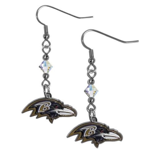 Baltimore Ravens Crystal Dangle Earrings