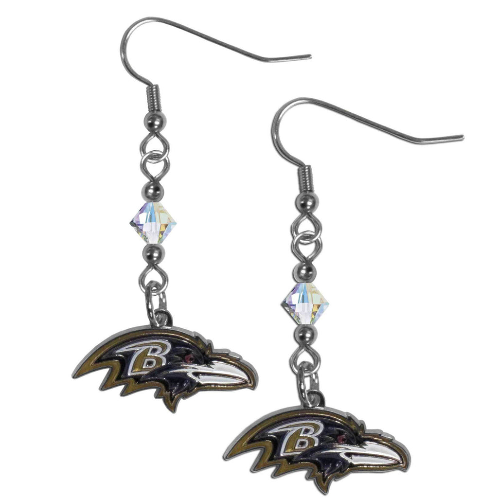 Baltimore Ravens Crystal Earrings - Dangle Style
