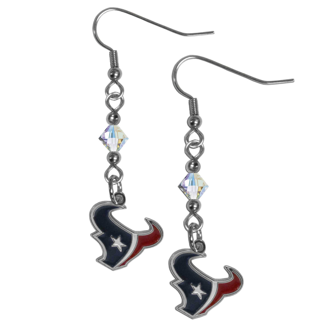 Houston Texans Crystal Earrings - Dangle Style