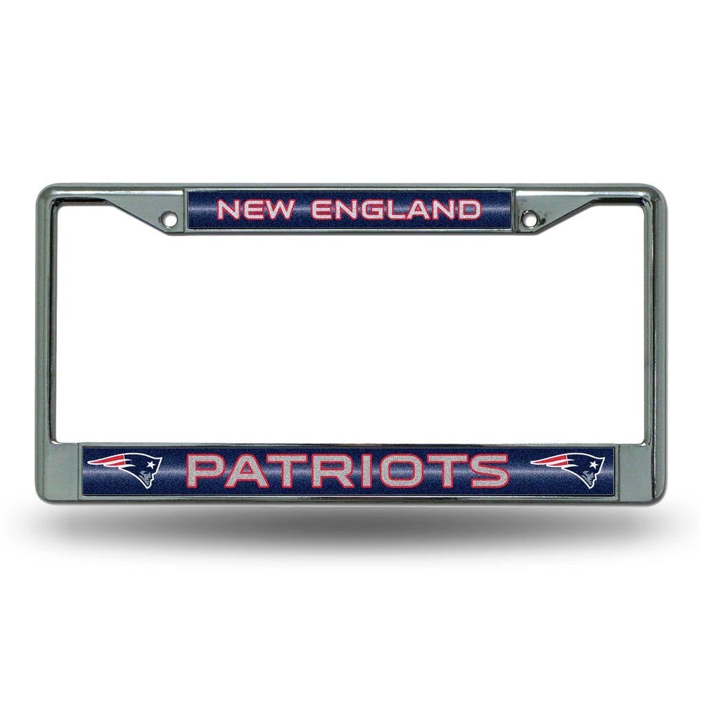 New England Patriots License Frame - Chrome Glitter