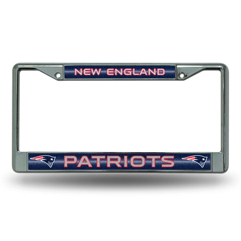 New England Patriots License Frame - Chrome Glitter