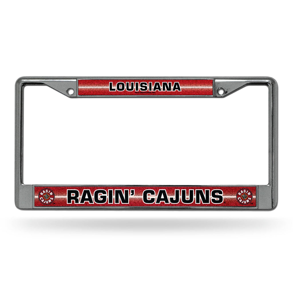 Louisiana Ragin' Cajuns License Frame - Chrome Glitter