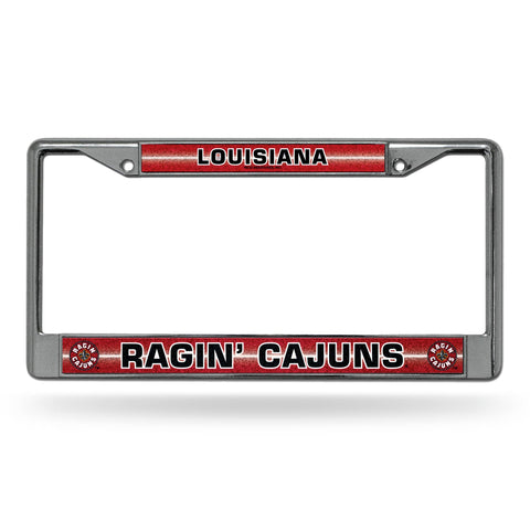 Louisiana Ragin' Cajuns License Frame - Chrome Glitter
