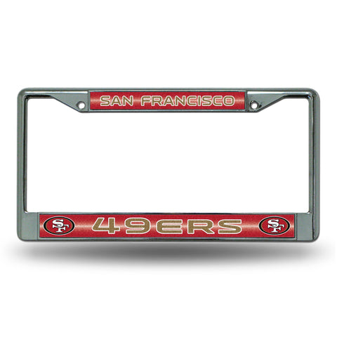 San Francisco 49ers License Frame - Chrome Glitter