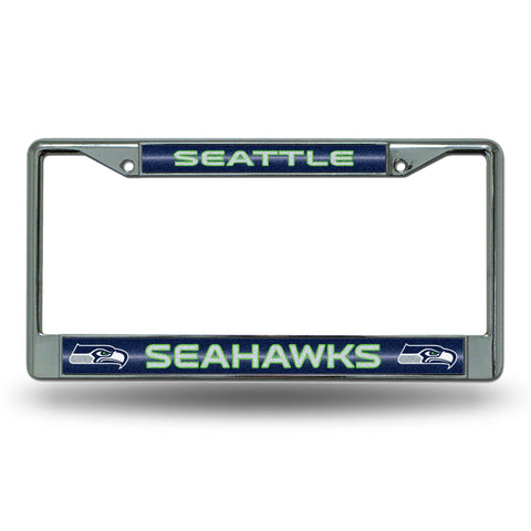 Seattle Seahawks License Frame - Chrome Glitter