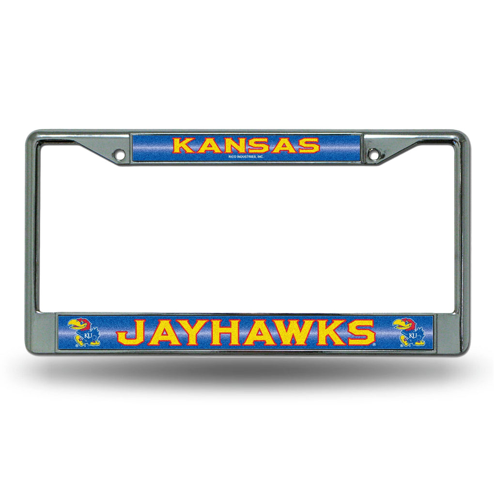 Kansas Jayhawks License Frame - Chrome Glitter