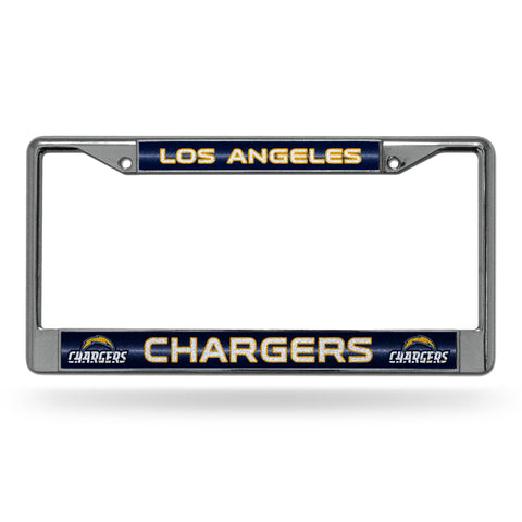 Los Angeles Chargers License Frame - Chrome Glitter