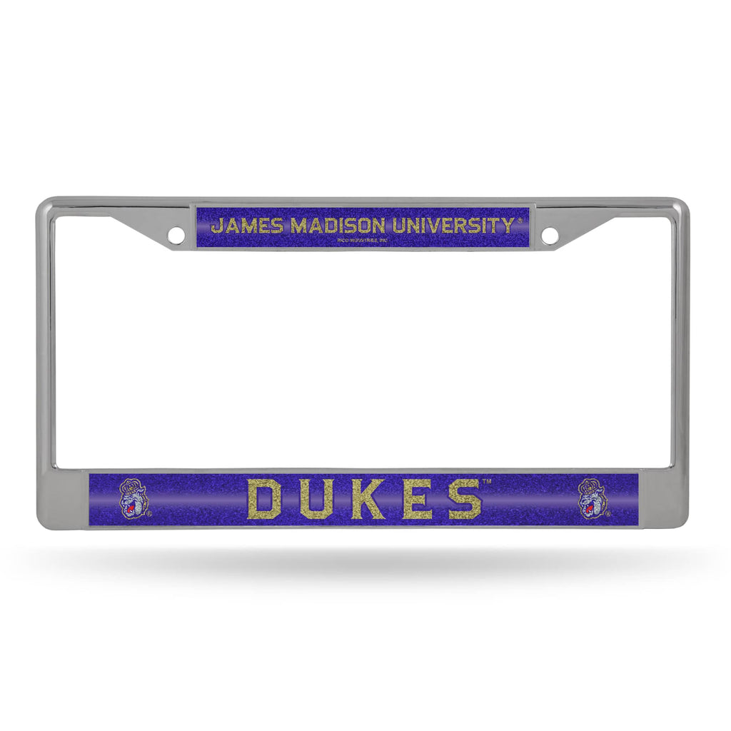 James Madison Dukes License Frame - Chrome Glitter