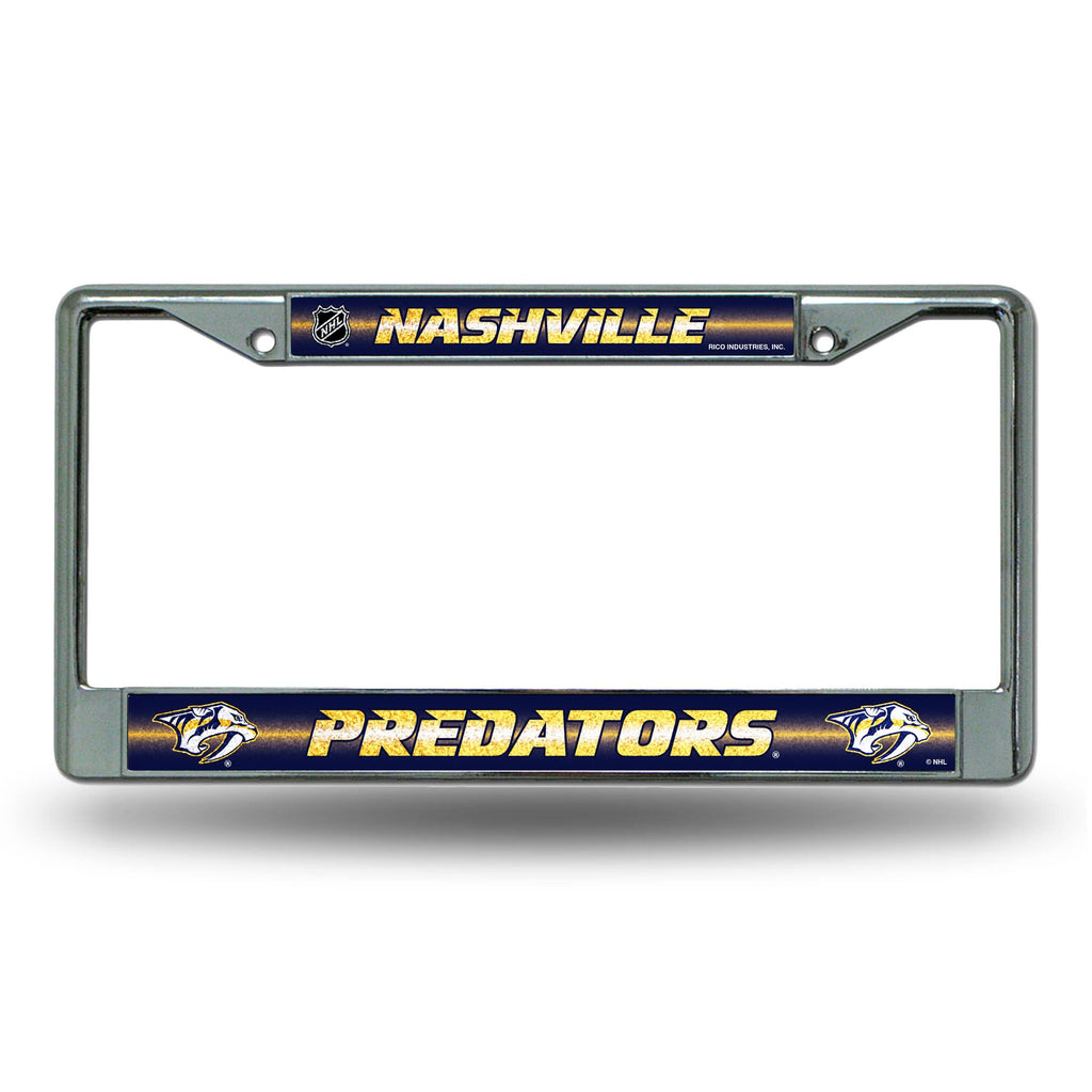 Nashville Predators License Frame - Chrome Glitter