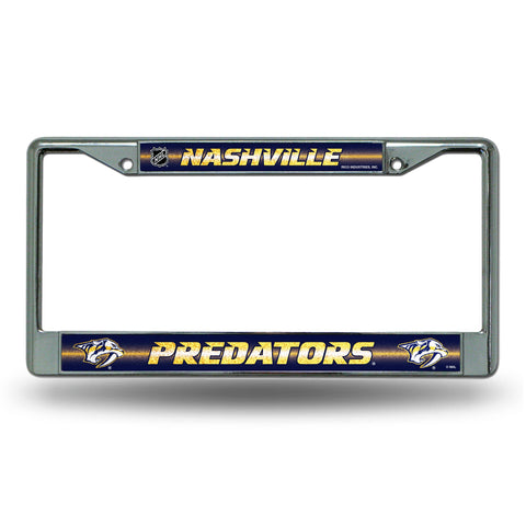 Nashville Predators License Frame - Chrome Glitter