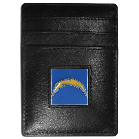 Los Angeles Chargers   Leather Money Clip/Cardholder Packaged in Gift Box 