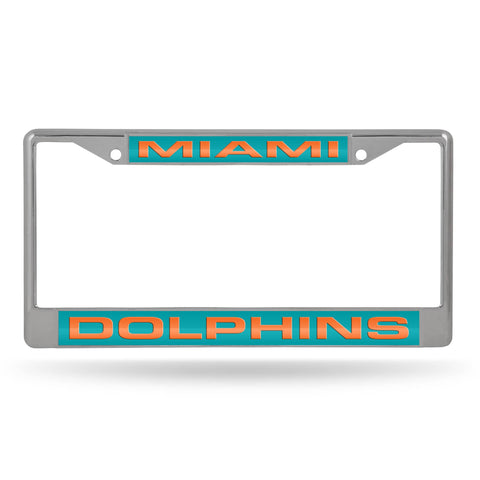 Miami Dolphins Chrome Laser License Frame