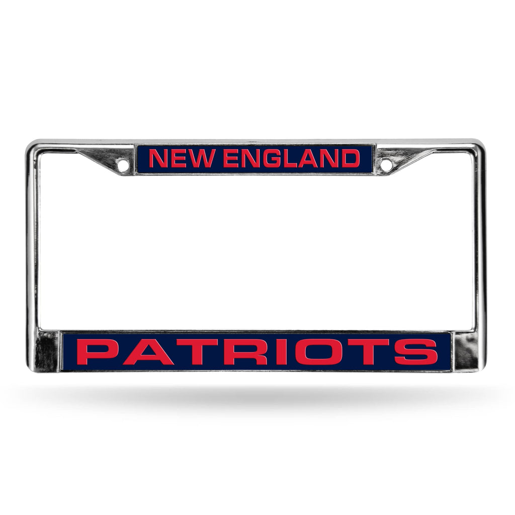 New England Patriots Chrome Laser License Frame
