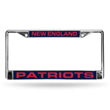 New England Patriots Chrome Laser License Frame