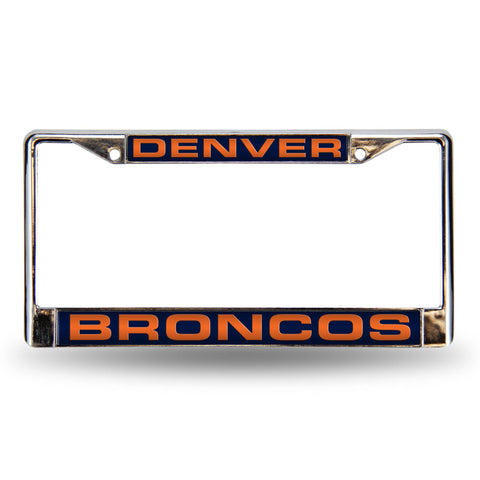 Denver Broncos Chrome Laser License Frame