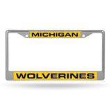 Michigan Wolverines Chrome Laser License Frame