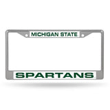 Michigan State Spartans Chrome Laser License Frame
