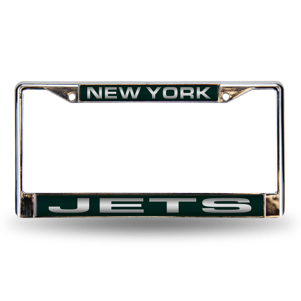 New York Jets Chrome Laser License Frame