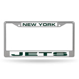 New York Jets Chrome Laser License Frame