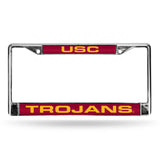 Southern California Trojans Chrome Laser License Frame