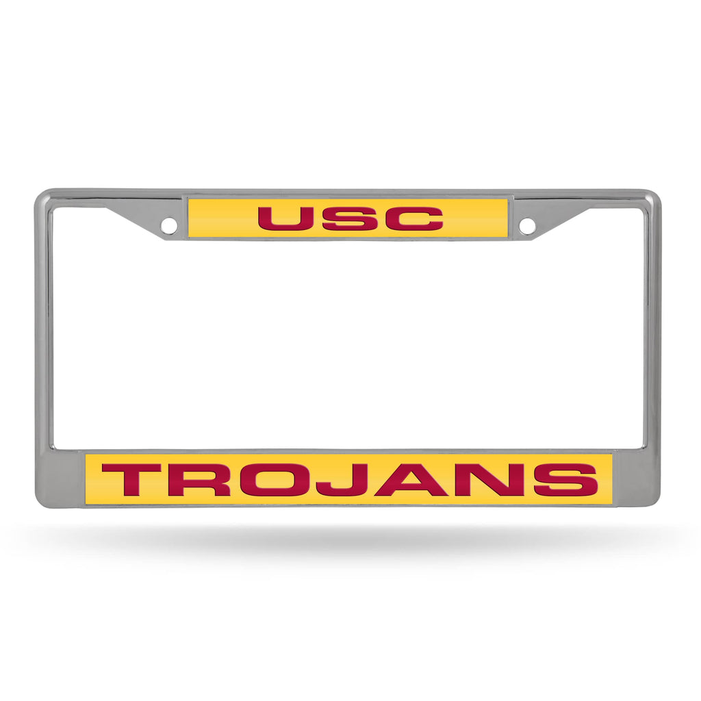 Southern California Trojans Chrome Laser License Frame