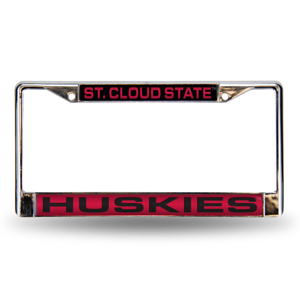 St. Cloud State University Huskies Chrome Laser License Frame
